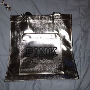 Silver Victoria secret Pink bag